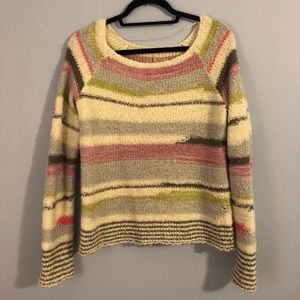 Free People Multicolor Striped Wool Sweater